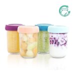 Baby moov - babymoov babybols lot 4 pots de conservation bb en verre 220ml, couvercles hermtiques ...