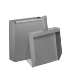 Bac  cendres avec pelle, acier, chemine et four, hxlxp: 35, 5 x 23 x 9 cm, compartiment charbon, argent ...