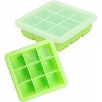 Bac congelation silicone bebe avec couvercle transparent (lot de 2) - bac glacon bebe 9 x 30 ml - moule ...
