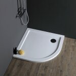 Kiamami valentina - bac  douche acrylique mince et semi - circulaire de 90x90 cm