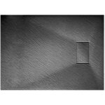 Idralite - bac  douche anthracite effet pierre rectangulaire en smc mod. strong 70x90 cm