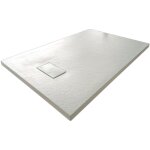 Idralite - bac  douche blanc effet pierre en smc mod. strong 90x90 cm