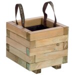 Bac à fleurs carré en bois 30 x 30 x 28 cm baroque Bac à fleurs carré en bois 30 x 30 x 28 cm baroque