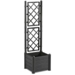 Stefanplast - bac a fleur carr italia avec treillis - 30l - plastique - anthracite