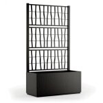 Bac a fleur ethica rectangulaire 80 cm avec treillis graphite