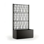 Bac a fleur ethica rectangulaire 80 cm avec treillis graphite Bac a fleur ethica rectangulaire 80 cm avec treillis graphite