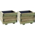 Jardipolys - bac  fleurs en pin trait first (lot de 2)