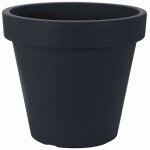 Bac � fleurs en plastique l grand - 48 cm / anthracite - bac � fleurs rond pour l'ext�rieur et l'int�rieur ...