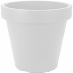 Bac � fleurs en plastique l grand - 48 cm / blanc - bac � fleurs rond pour l'ext�rieur et l'int�rieur ...