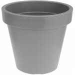 Bac � fleurs en plastique l grand - 48 cm / gris - bac � fleurs rond pour l'ext�rieur et l'int�rieur