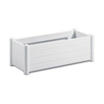 Stefanplast - bac a fleurs rectangulaire - finition en bois - 100x43xh35cm - 80l - blanc