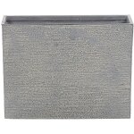 Bac  fleur rectangulaire gris 25 x 60 x 45 cm en pierre et rsine avec trou de drainage pour jardin ...