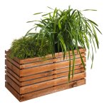 Cerland - bac � fleurs rectangulaire teint� brun lign z