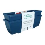 Bac a fleurs riviera eva - lot 2 jardinieres - plastique - 57 cm - bleu Bac a fleurs riviera eva - lot 2 jardinieres - plastique - 57 cm - bleu