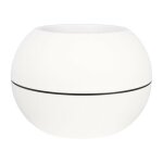 Bac a fleurs rond riviera granit boule - plastique - diametre 40 cm - blanc