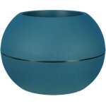 Pot de fleurs rond - riviera - granit boule - plastique - d50 h34, 5 cm - bleu