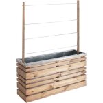 Bac � fleurs avec treillis teint� brun lign z