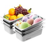 Bac gastronorme gn 1 / 3 lot de 6, recipient inox pour bain - marie 0, 8 mm deepaisseur, bac inox alimentaire ...