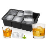 Bac � gla�ons en silicone, lot de 2, forme pour 6 gla�ons, cubes 5 cm, emplacements pour gla�ons, r�utilisable ...