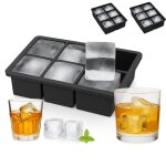 Bac  glaons en silicone, lot de 3, forme pour 6 glaons, cubes 5 cm, emplacements pour glaons, rutilisable ...