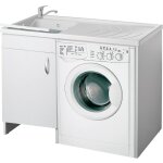 Negrari - bac  laver avec meuble cache lave linge blanc 109x60 cm mod. eco