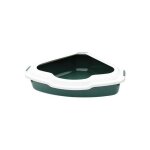 Bac  litiere d'angle pour chats avec bord blanc, 56x43x16 cm, litiere pour chat, maison de toilette ...
