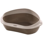 Flamingo - bac  litire angle sadio l taupe 58. 5 x 48 x 20. 5 cm pour chat
