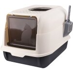 Bac � liti�re pour chat ferm�e, grande maison de toilette chat avec couvercle, tiroir � liti�re avec ...
