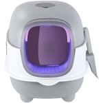 Bac  litire pour chat, maison de toilette pour chat ferm, strilisation et dsodorisation aux ultraviolets ...