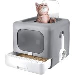 Bingo paw ? bac � liti�re chat ferm� 43x40. 5x37. 5cm ? filtre anti - odeur int�gr� ? tiroir coulissant ...