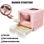 Bac � liti�re chat maison de toilette pour chats portable anti odeur caisse liti�re ferm�e taille avec ...