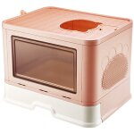 Bac � liti�re pour chat: maison de toilette chat xxl grande caisse chats litiere ferm�e facile � nettoyer ...