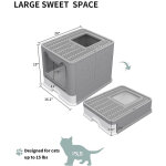 Haloyo - bac litire chat avec pelle bac  litire pliable 514138cm - maison de toilette chat ferme