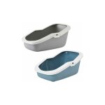 Bac  litire pour chat toilette haute pour chats wc bleu