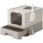 Bac  litire ferm pour chat, maison de toilette, plateau amovible, pelle, brosse, pour grand chat, ...