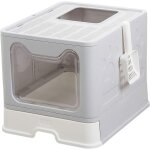 Bac  litire ferm avec entre par le haut et couvercle  trous absence de dispersion de litire et ...