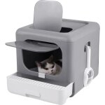 Bingo paw - bac litire ferme portable avec tiroir et pelle maison de toilette chat anti odeur - 43x40, ...