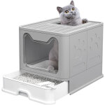 Bac  litire pliable pour chat entre avant (avec panneau de porte) et sortie suprieure trs grand ...