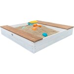 Axi evy bac � sable en bois avec bacs � eau, banc et espace de rangement bac � sable en gris et marron ...