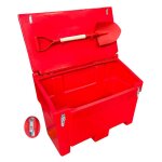 Plast'up rotomoulage - bac � sable incendie / � sel de d�neigement 200l + grenouill�res + cadenas + pelle ...