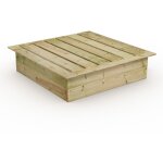 Bac  sable king kong avec imprgn couvercle bois, oite  sable, bac  sable bois - 120x120 cm - wickey ...