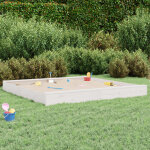 Bac � sable avec si�ges blanc carr� bois de pin massif - vidaxl
