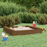 Bac � sable avec si�ges marron miel carr� bois de pin massif - vidaxl