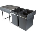 Poubelle de recyclage emuca 8199423 plastique 40l gris anthracite pour la cuisine Poubelle de recyclage emuca 8199423 plastique 40l gris anthracite pour la cuisine