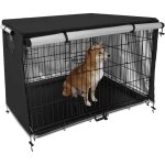 Bache cage chien, tissu oxford 210d double porte housse pour cage a chien, mat�riau durable imperm�able ...