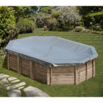 Bche hiver pour piscine bois ovale grenade 2 de dimensions extrieures 4, 36 x 3, 36m