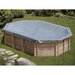 Bche hiver pour piscine bois ovale grenade 2 de dimensions extrieures 4, 36 x 3, 36m