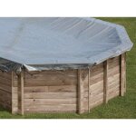 Bche hiver pour piscine bois ronde vanille 2 de diamtre extrieur 4, 00m