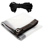 Bche impermable transparente avec oeillets 1x2m matriau pvc pliable d'extrieur tanche, indchirable ...