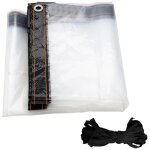 Bche impermable transparente avec oeillets 3x2m matriau pvc pliable d'extrieur tanche, indchirable ...